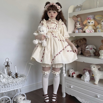 doll感公主裙纯棉刺绣自带撑