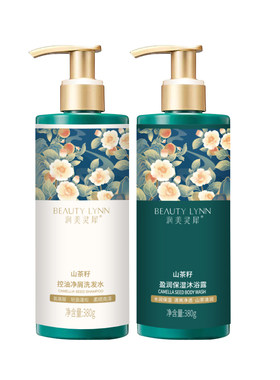 润美灵犀茶籽精华洗发水380g氨基酸沐浴露洗护大容量组合持久留香