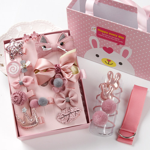 儿童发夹新年礼盒套装可爱公主生日礼物皮筋宝宝不伤发女童头饰