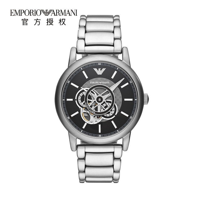 Armani阿玛尼正品机械表男银色钢带机械男表AR60021新款手表欧美