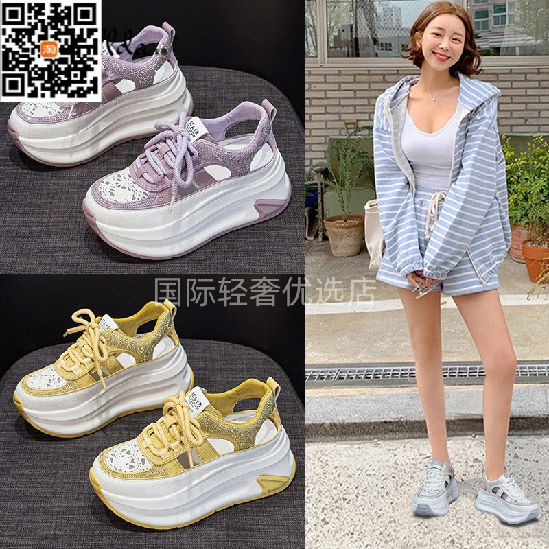 卡搭kraallda新款透气增高厚底罗马鞋女夏季秋季春季休闲时尚小