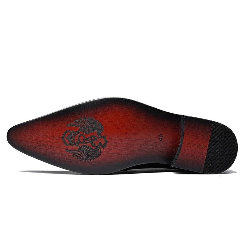 2021新款甩尖子高跟礼服宴会皮鞋新郎结婚鞋日系潮流男表演皮鞋黑