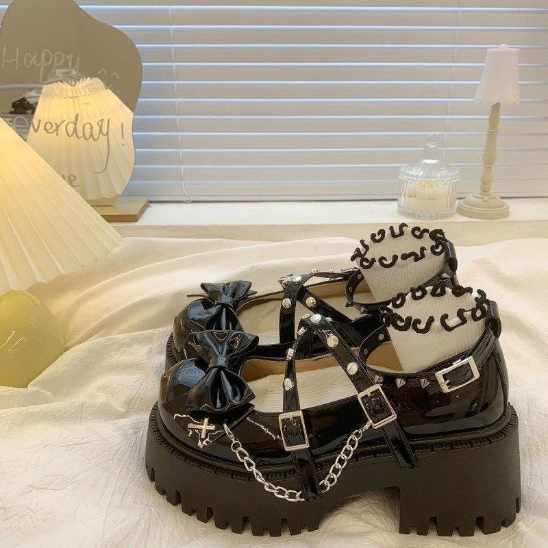甜酷辣妹 单鞋女2025春秋新款朋克暗黑亚文化y2k厚底小皮鞋,女鞋,其他拖鞋,淘宝优惠券,粉丝福利购,淘宝优惠卷