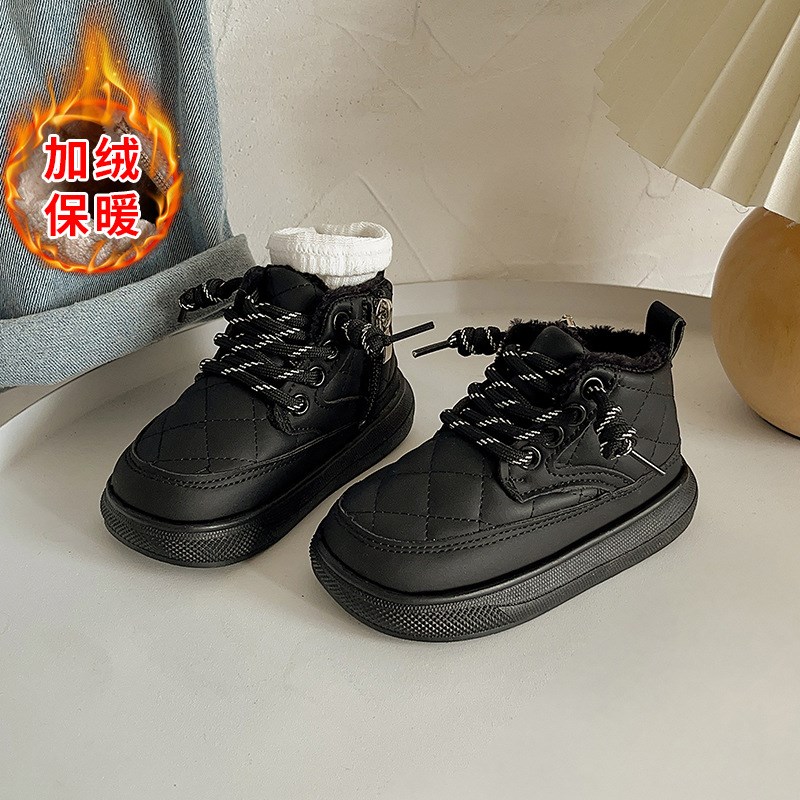 男童短靴软底学步鞋婴儿童鞋子秋冬加绒小童雪地靴女宝宝保暖棉鞋
