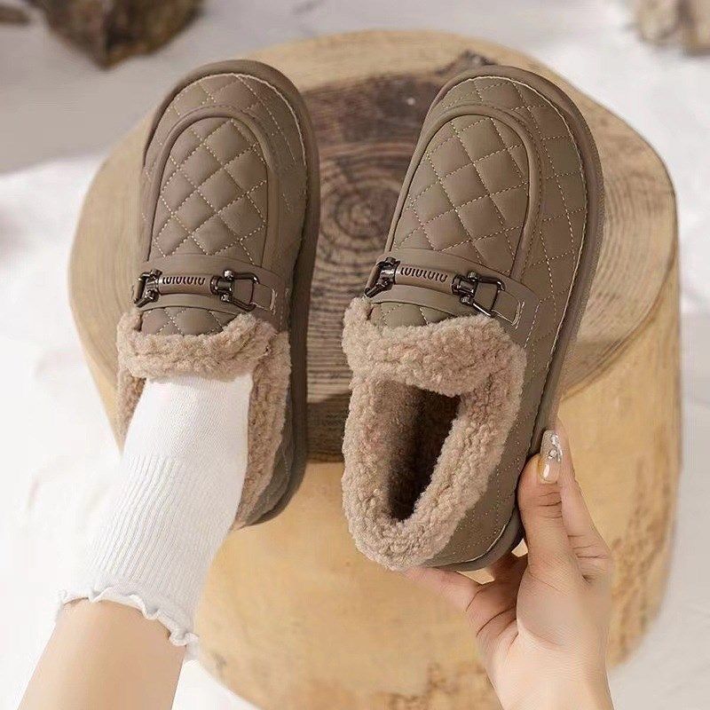 【XY-菱形豆豆女鞋】冬季新款保暖女棉鞋防滑耐磨舒适软底加绒棉,居家布艺,居家棉拖/棉鞋,淘宝优惠券,粉丝福利购,淘宝优惠卷