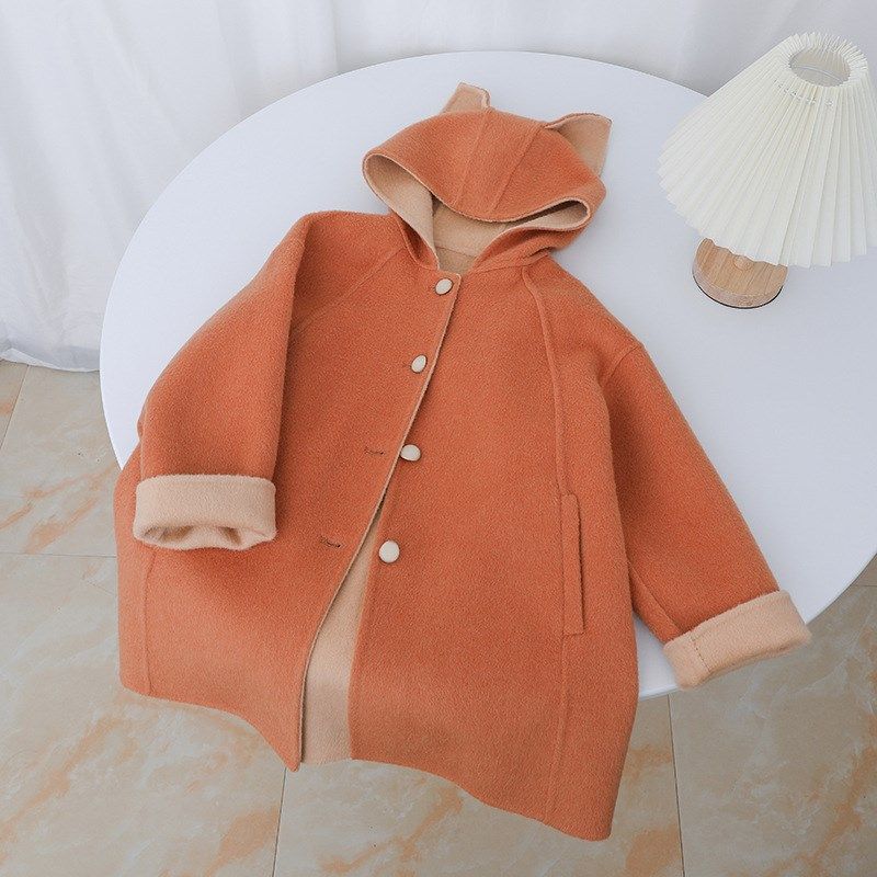 2024新款羊毛双面羊绒大衣男童女童儿童狐狸耳朵呢外套冬季中大童,童装/婴儿装/亲子装,呢大衣,淘宝优惠券,粉丝福利购,淘宝优惠卷