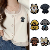 迷你可爱卡通小狗布贴羽绒服破损无痕修补贴鞋 帽包自粘刺绣补丁贴