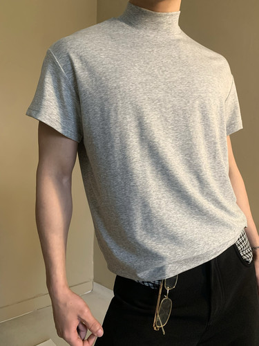 高智感亲肤凉感立领正肩短袖男女中性风运动活力休闲百搭内搭T恤