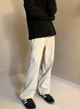美式复古工装裤男女潮牌廓形拖地休闲裤日系老钱风水洗阔腿长裤潮