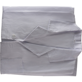 工作服白色实验服长袖白大褂学校化学用棉质防护服L、XL、XXL码