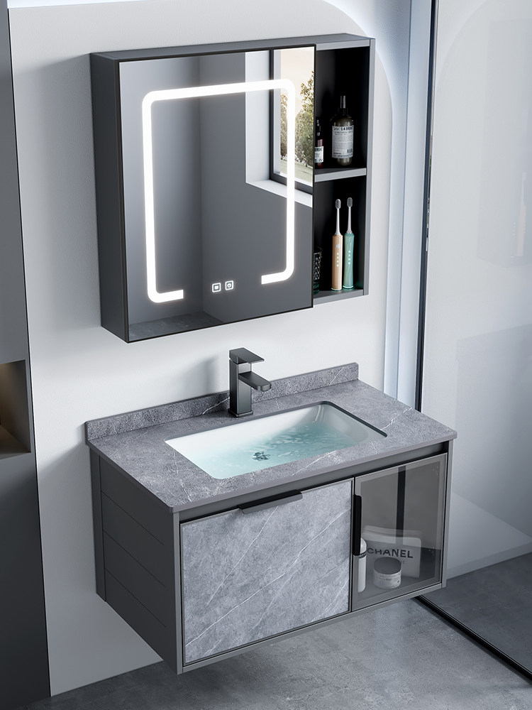 太空铝挂墙式洗手盆小户型卫生间浴室柜陶瓷一体洗脸盆台面洗漱台