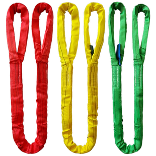 国标柔性吊装带起重吊带彩色双扣圆形环眼型软吊带2/3/5/10吨吊绳