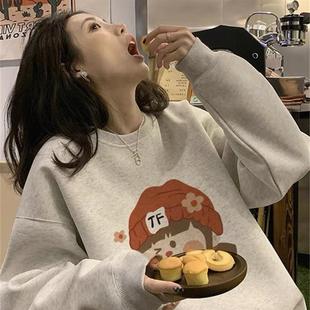 超火cec卫衣女春秋韩版 外套ins潮学生宽松上衣服 oversize无帽薄款