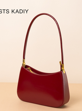 COSTS KADIY真皮手提腋下包2025新款单肩斜挎包大容量红色新娘包