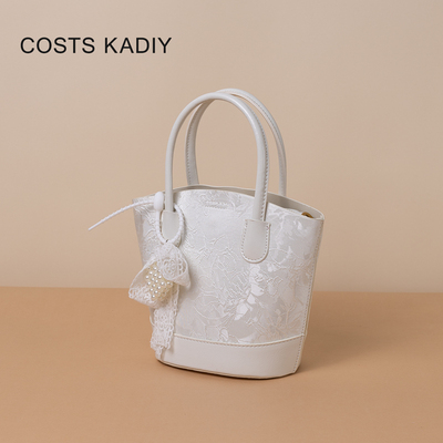 COSTS KADIY新款高级感宋锦苏绣手提水桶包女2025轻奢单肩斜挎包