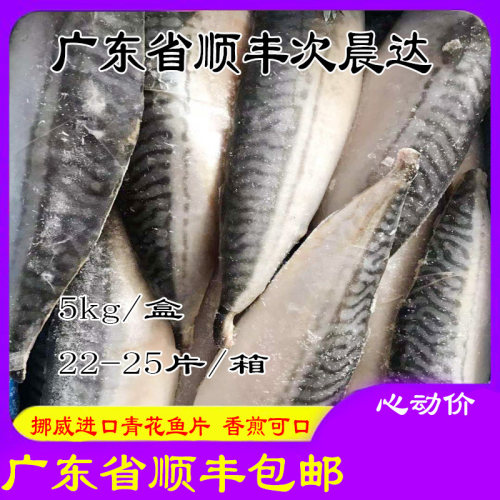 挪威青花鱼片寿司料理烧烤用开边青花鱼盐渍无骨醋青鱼片5kg/件