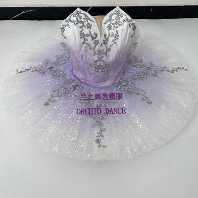 兰之舞紫色简易版芭蕾舞裙演出tutu裙大人儿童定制群舞比赛表演服