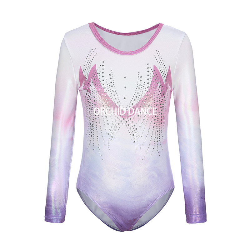 儿童专业体操训练服小学生团体比赛服装演出连体服长袖紧身衣套装