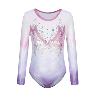 紧身衣套装 儿童专业体操训练服小学生团体比赛服装 演出连体服长袖