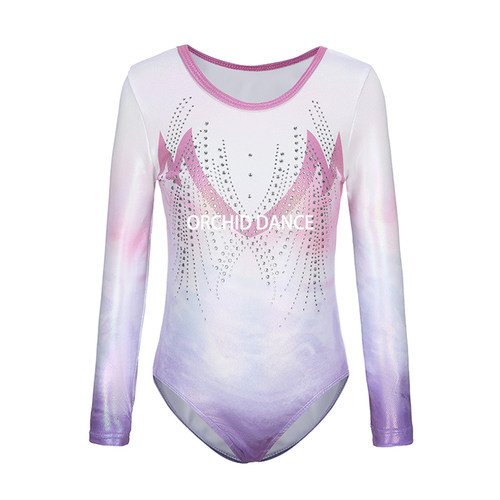 儿童专业体操训练服小学生团体比赛服装演出连体服长袖紧身衣套装