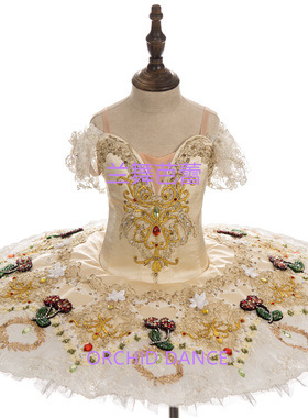 专业版tutu裙儿童成人舞台表演裙蓬蓬裙黄色女童芭蕾舞比赛演出服