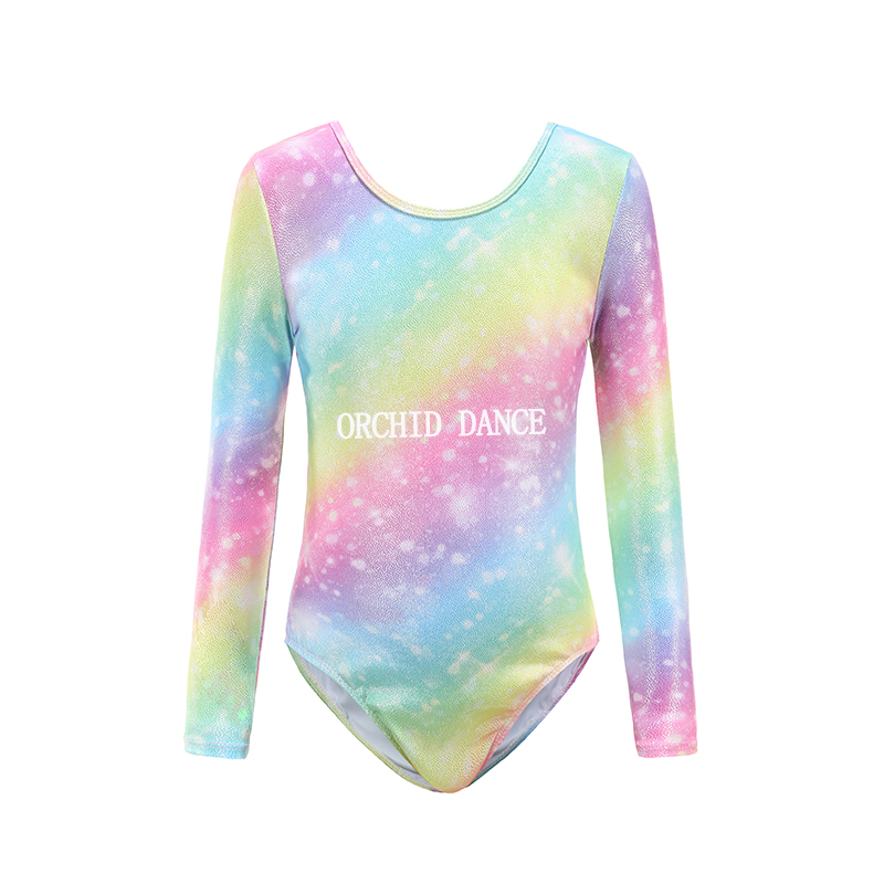 儿童专业体操训练服彩虹女子竞技健美操团体比赛服幼儿演出连体服