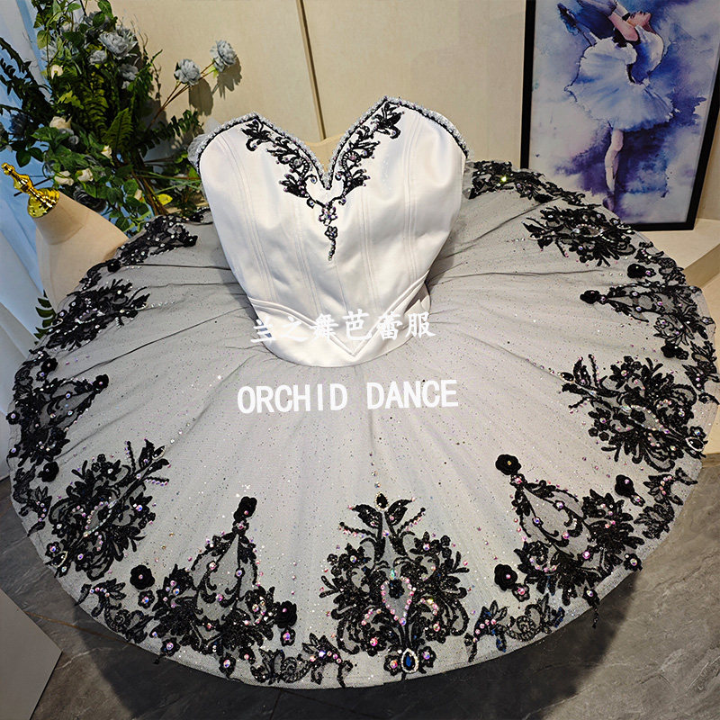 兰之舞黑白艾斯米拉达变奏芭蕾裙演出tutu大人儿童定制比赛表演服