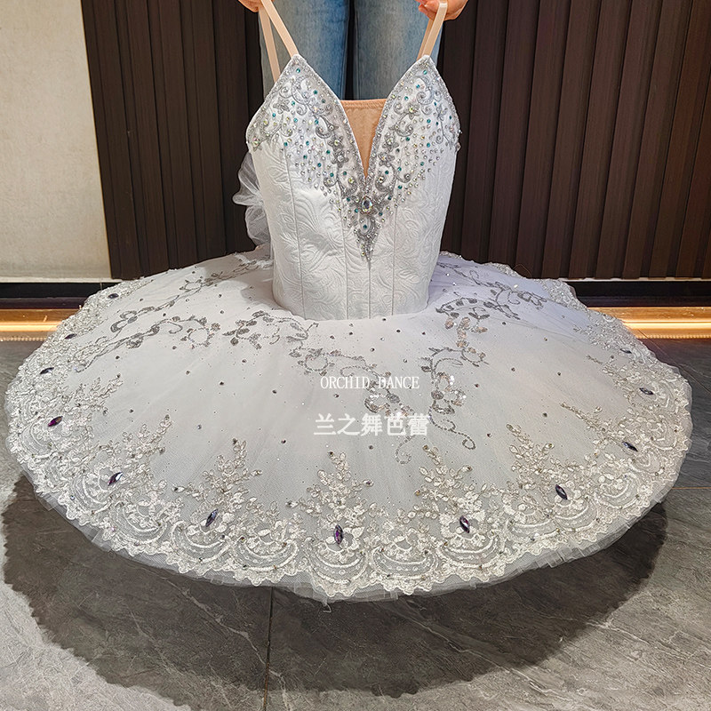 兰之舞温柔仙子银仙子变奏芭蕾舞裙轻便Q弹演出tutu裙儿童比赛服