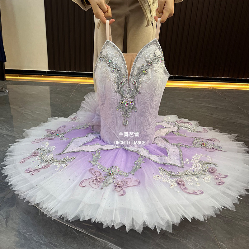紫丁香芭蕾舞裙儿童大人比赛服