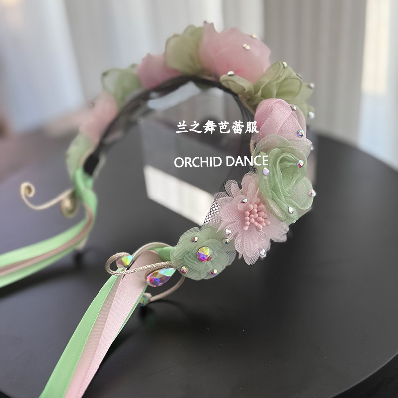 兰之舞芭蕾发髻花环头饰调节发带