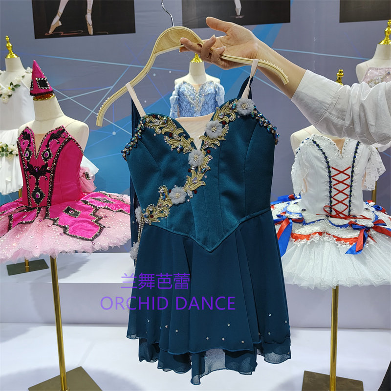 蓝色芭蕾舞裙儿童丘比特比赛服
