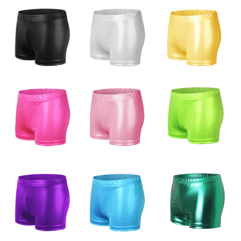 燙金平角舞蹈三分褲拉丁舞短褲女