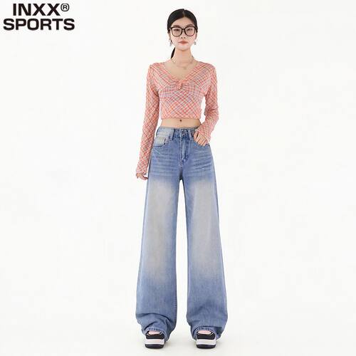 INXX SPORTS高街重工直筒牛仔裤女秋季新款