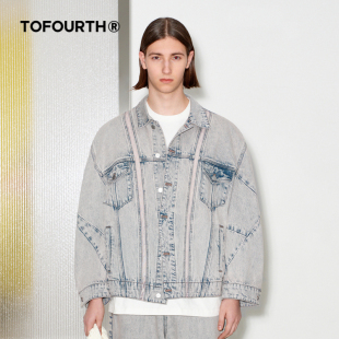 宽松外套男女同款 商场同款 炒雪花效果牛仔上衣 TOFOURTH ISS