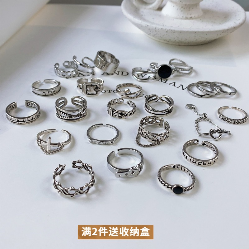 戒指女小众设计时尚个性高级感戒子ins潮冷淡风复古开口食指指环