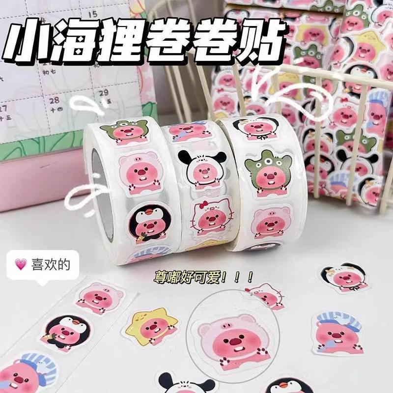 小红书同款可爱loopy卷卷贴纸卡通小海狸封口贴diy手机壳装饰贴画