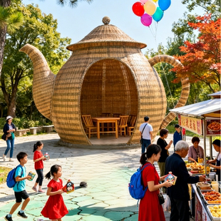 竹编大茶壶休息亭名宿景区专用