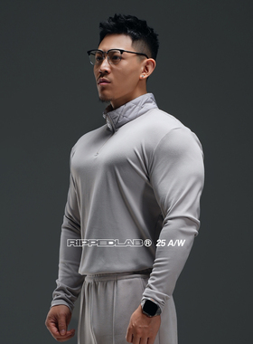 撕裂组织25高端户外系列长袖菱形格绗棉半高领秋冬打底运动保暖