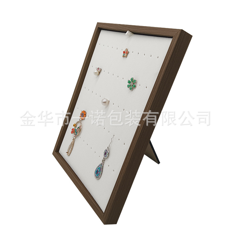 现货木质戒指项链耳环首饰展示架珠宝饰品销售展示架盘可折叠