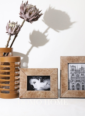 现代轻奢进口棕色马毛相框装饰框画框样板间别墅家居软装饰品