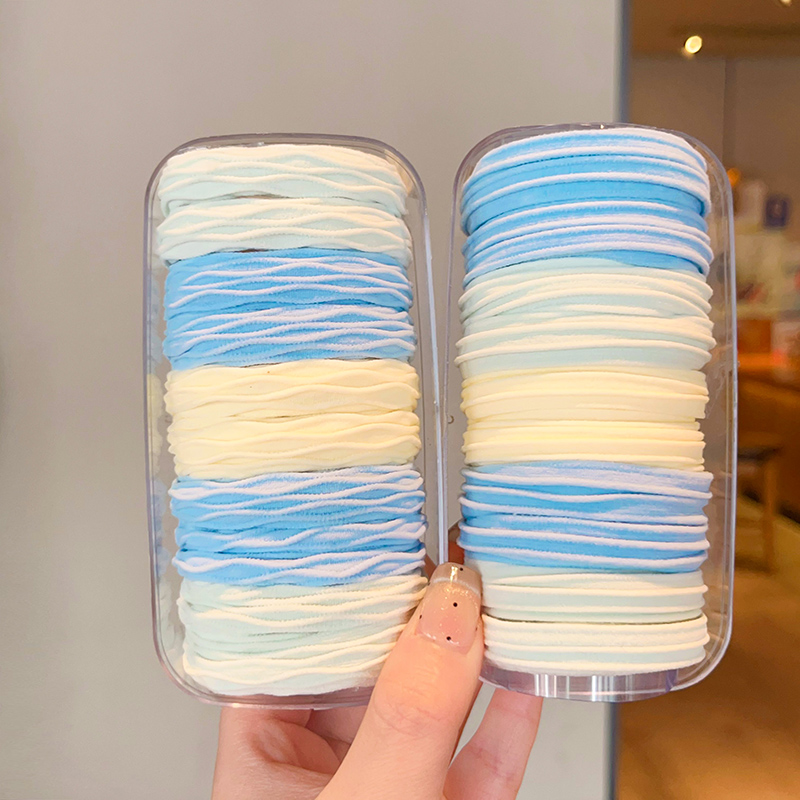 海盐蓝加厚发圈女简约气质发绳