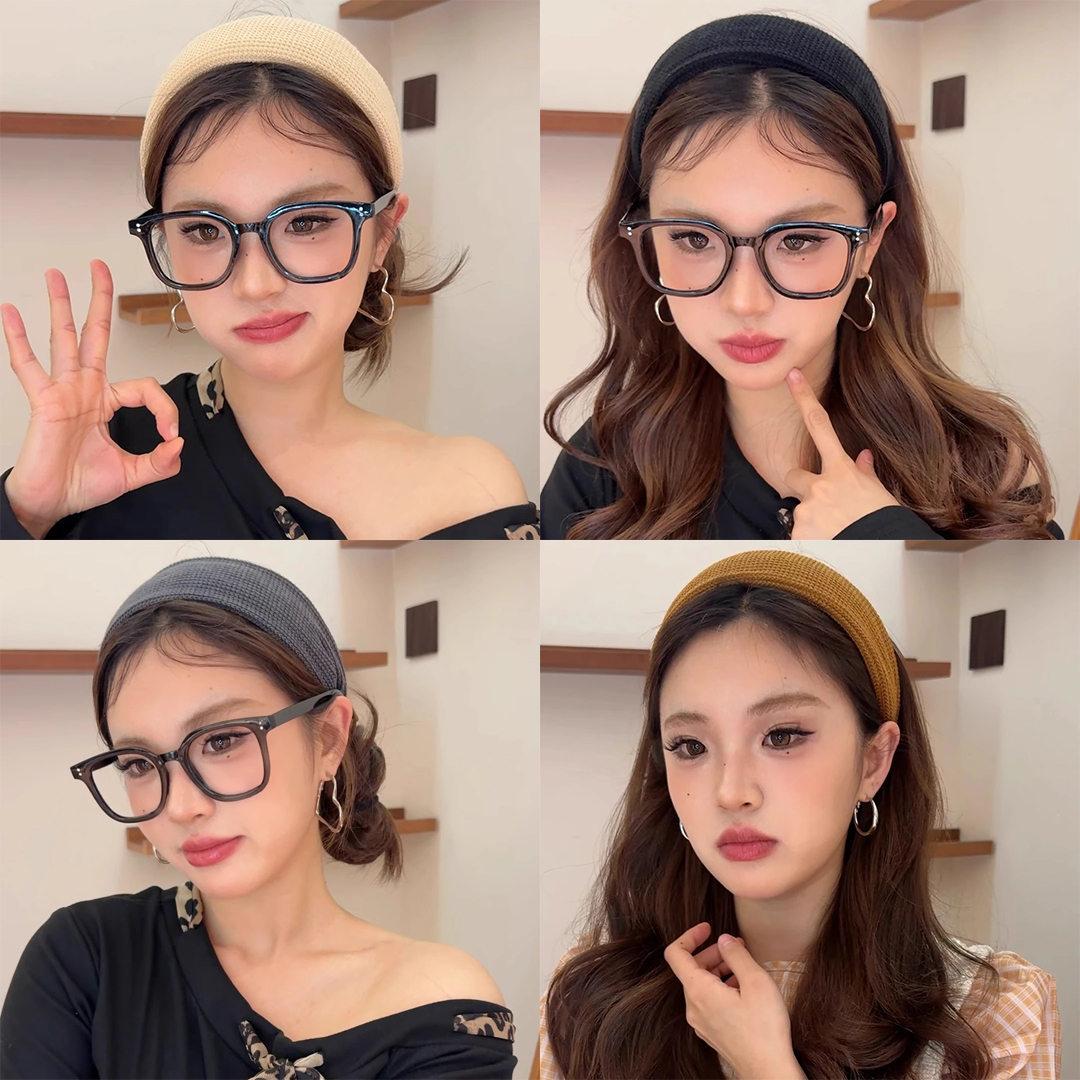 复古港风秋冬大毛线发箍