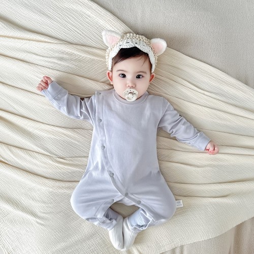 OUR-FIVE婴儿连体衣秋冬纯棉双层护肚睡衣宝宝贴身打底居家空调服