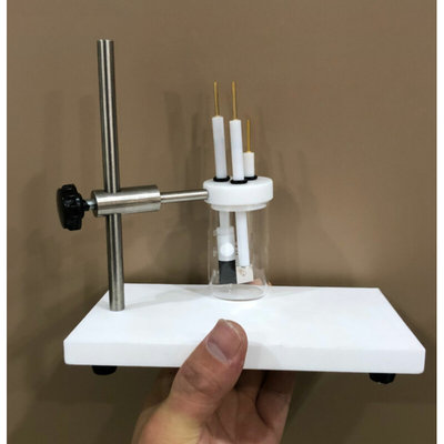 50ml简易电极架 电解槽 三电极电解池 聚四氟底座 电极台架100ml