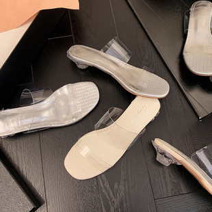 低跟PVC耐磨透明带百搭夏季凉鞋女搭配牛仔裤裙子好穿耐磨时尚