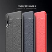 适用华为nova5手机壳nova5PRO保护套SEA AL00防摔外壳软N0VE5皮纹磨砂6.39寸硅胶全包nove5por男女款 PR0送膜