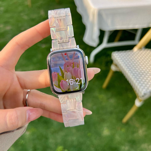 夏季新款轻便树脂表带适用applewatch苹果手表iwatch98代765