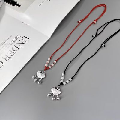 本命年长命锁项链女出入平安宝宝色吊坠铃铛平安富贵铃铛儿童男