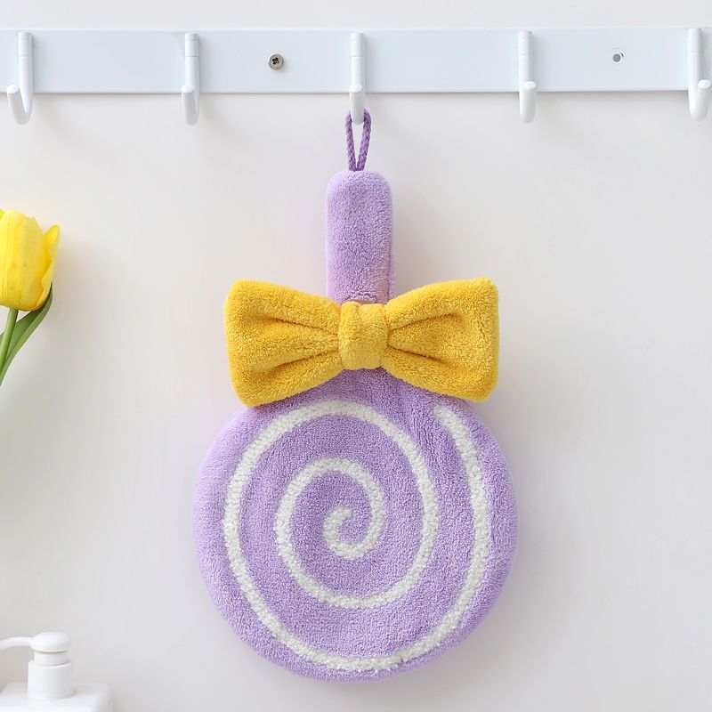 卡通儿童吸水擦手毛巾挂式厨房幼儿园家用手帕抹手布