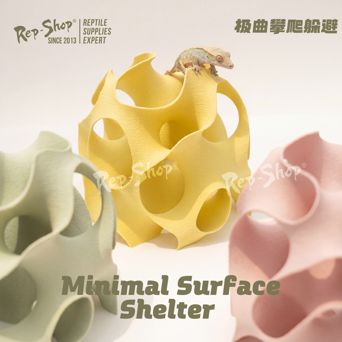 爬宠曲面多孔躲避屋攀爬豹纹睫角守宫玉米蛇洞饲养箱丰荣造景装饰
